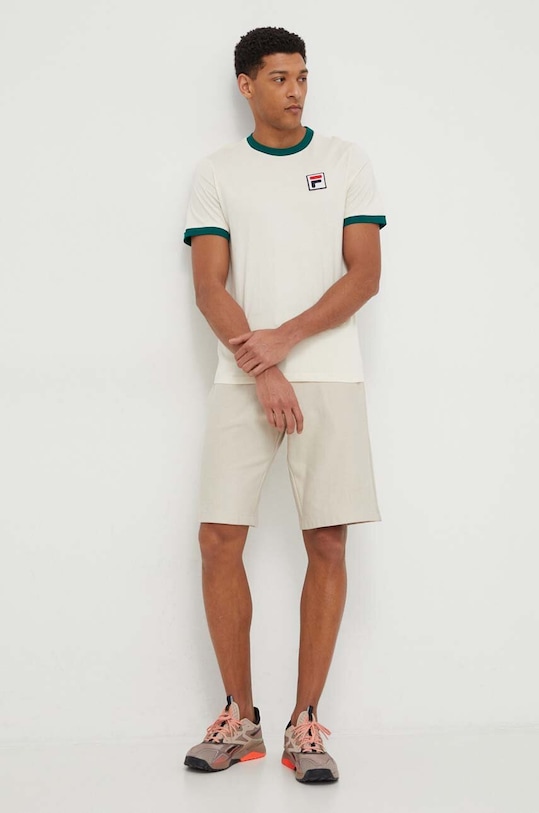 Fila pamut póló FAM0641 bézs AW24