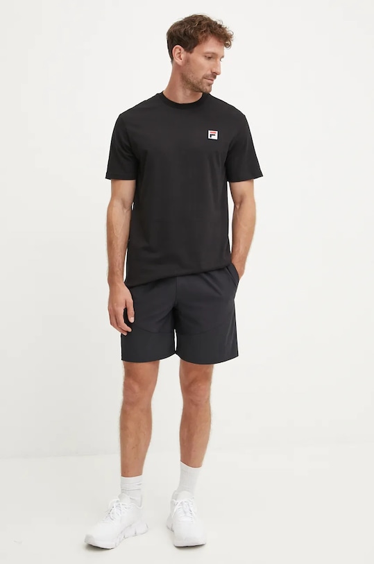 Bavlněné tričko Fila FAM0616 černá AW24