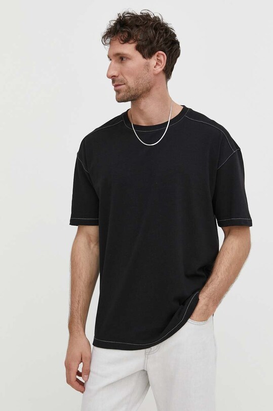Samsoe Samsoe tricou de in uni negru M24100072