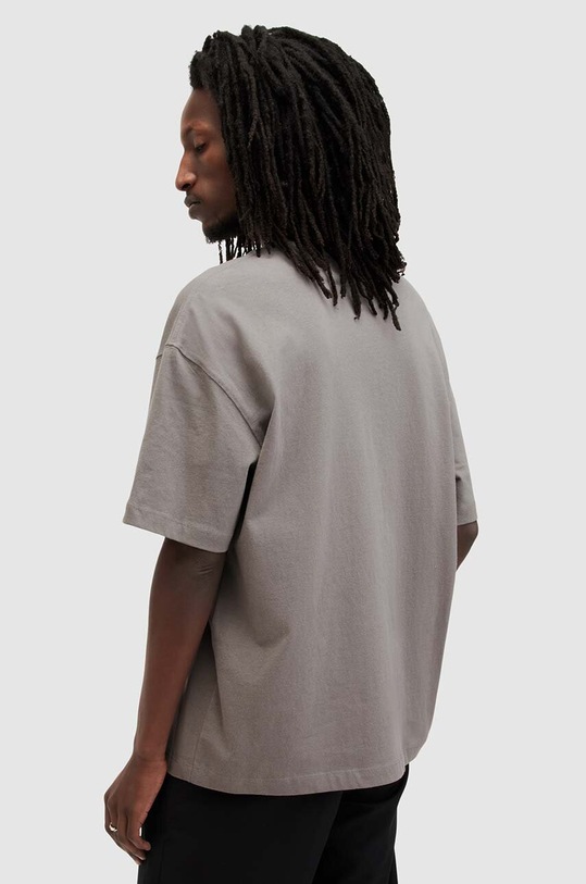 Βαμβακερό μπλουζάκι AllSaints Halo MG110Z γκρί SS24