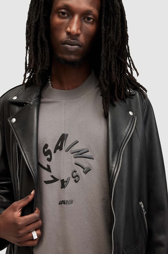 Oblečenie Bavlnené tričko AllSaints Halo MG110Z sivá