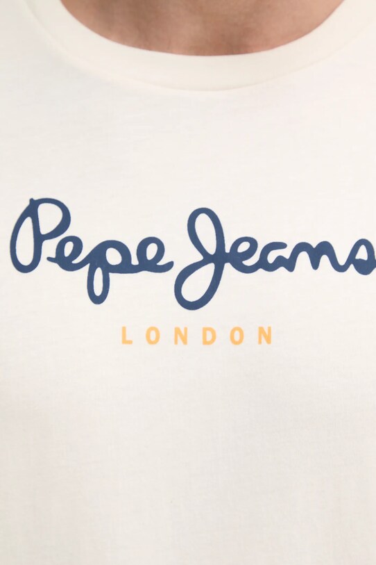 Бавовняна футболка Pepe Jeans Eggo PM508208 бежевий