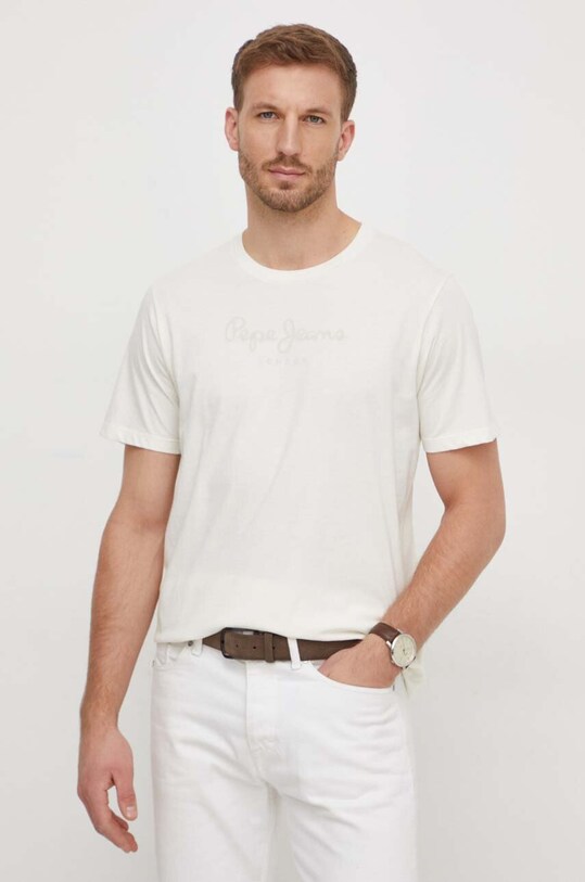 Хлопковая футболка Pepe Jeans Eggo N хлопок бежевый PM508208