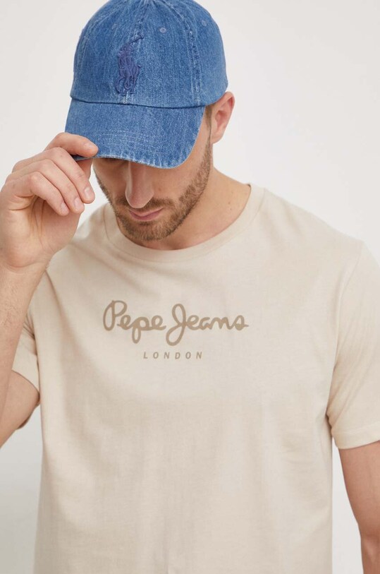 Pepe Jeans tricou din bumbac Eggo bej PM508208