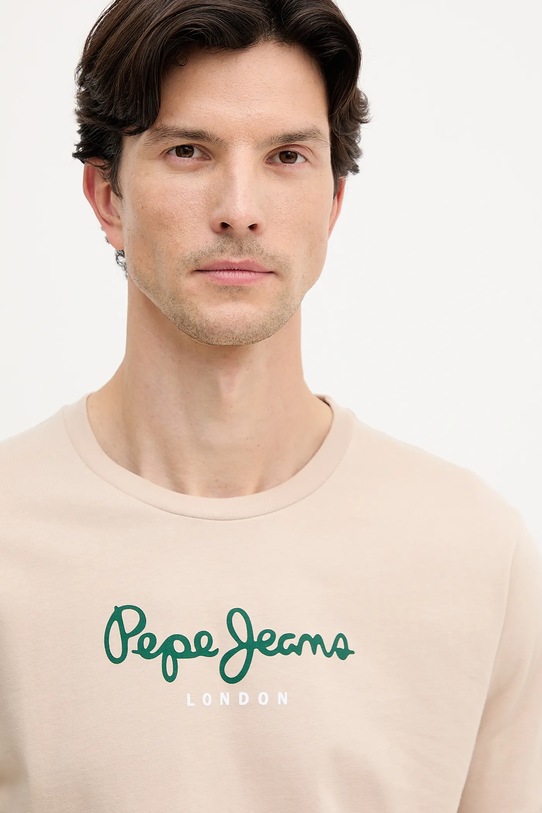 Bavlněné tričko Pepe Jeans Eggo N béžová PM508208