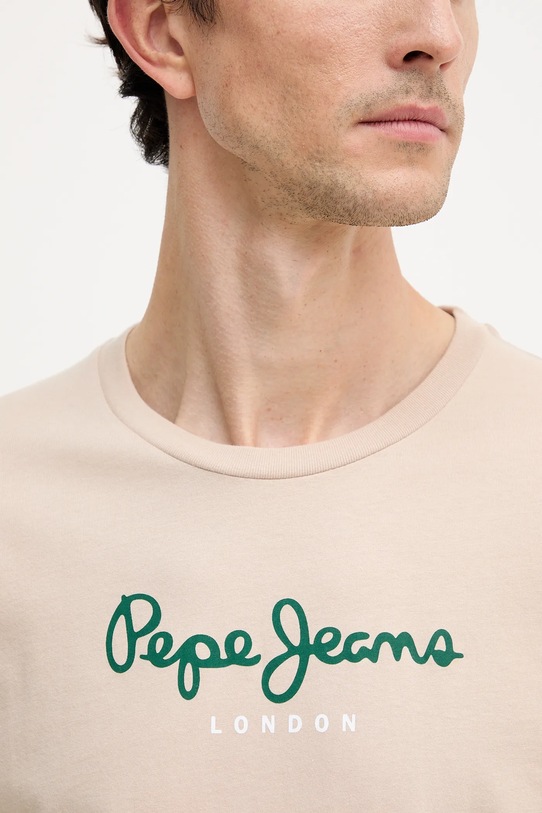 Bavlněné tričko Pepe Jeans Eggo N PM508208 béžová