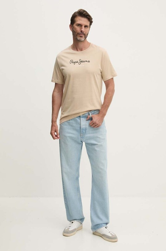 Bavlnené tričko Pepe Jeans Eggo PM508208 béžová SS25
