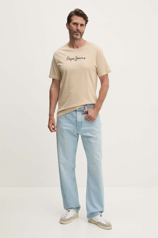 Bavlněné tričko Pepe Jeans Eggo PM508208 béžová SS25