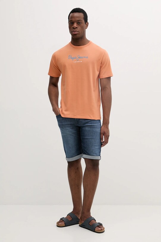 Pepe Jeans t-shirt bawełniany Eggo PM508208 pomarańczowy SS25