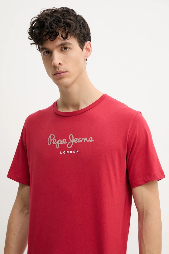Pepe Jeans tricou din bumbac Eggo rosu PM508208