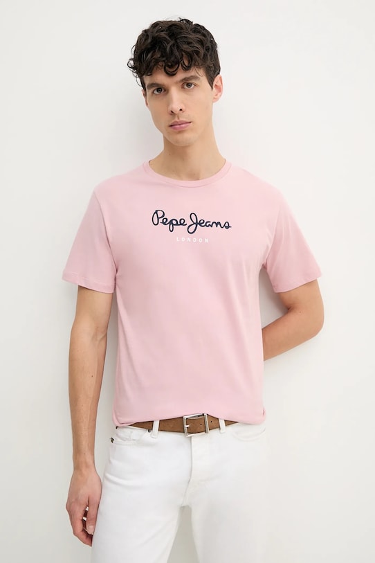 Бавовняна футболка Pepe Jeans Eggo бавовна рожевий PM508208