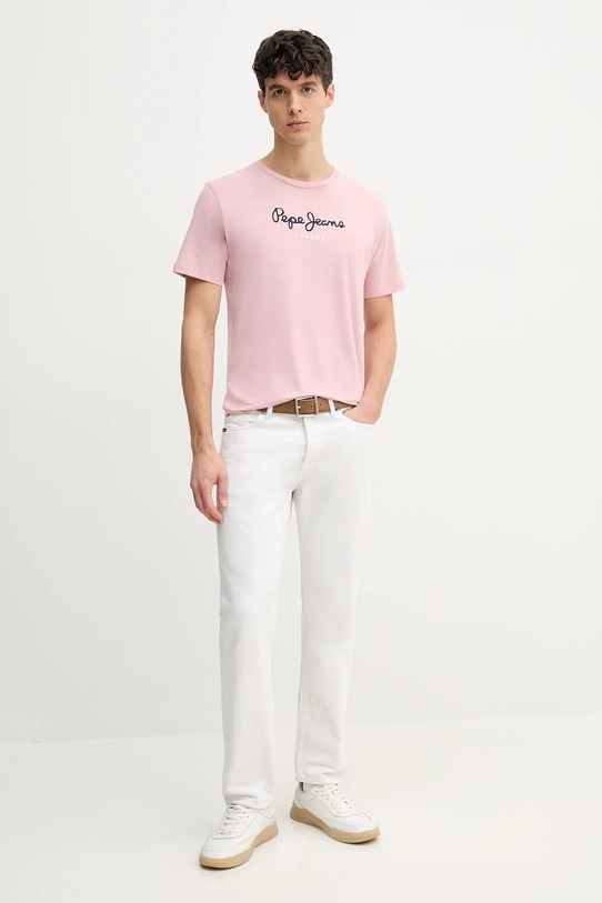 Βαμβακερό μπλουζάκι Pepe Jeans Eggo PM508208 ροζ SS25