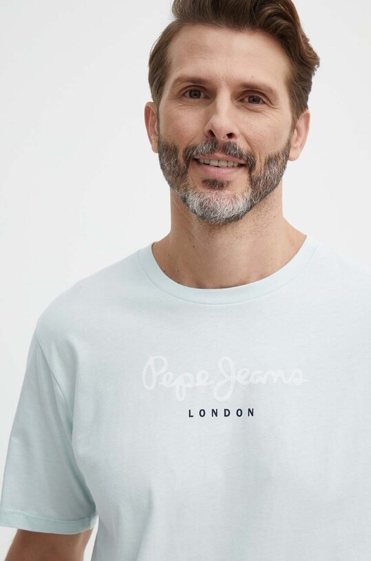 Хлопковая футболка Pepe Jeans Eggo N голубой PM508208