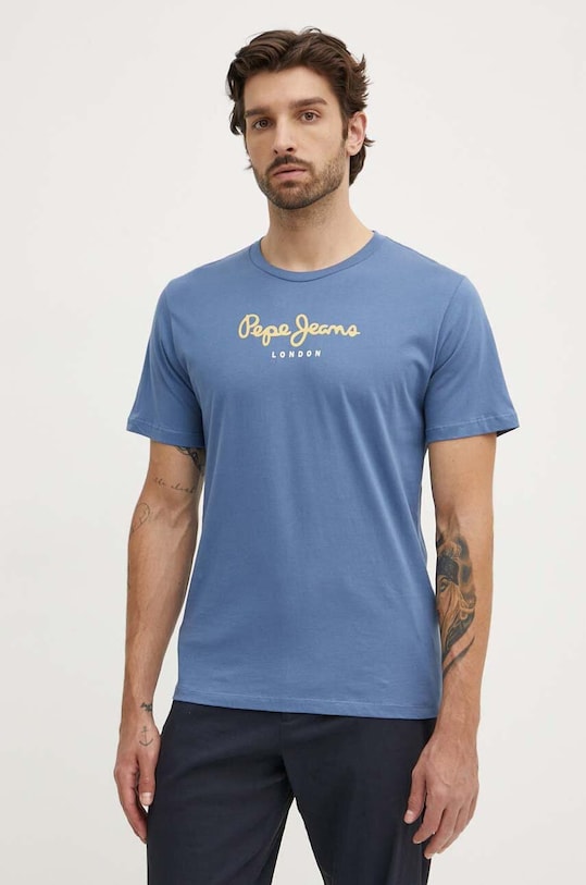 Бавовняна футболка Pepe Jeans Eggo N бавовна блакитний PM508208