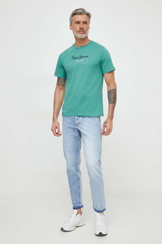 Pepe Jeans t-shirt bawełniany Eggo PM508208 zielony SS25