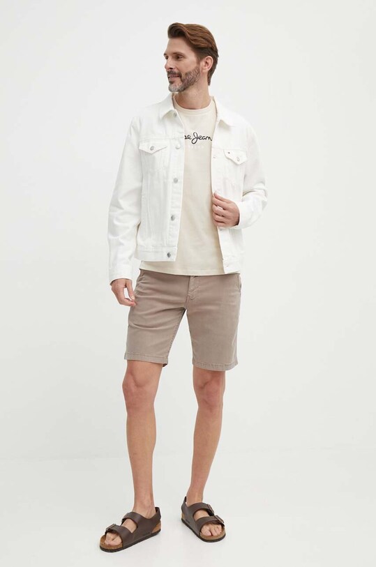 Bavlněné tričko Pepe Jeans Eggo N PM508208 béžová SS25