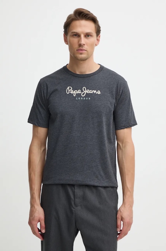 Βαμβακερό μπλουζάκι Pepe Jeans Eggo βαμβάκι γκρί PM508208