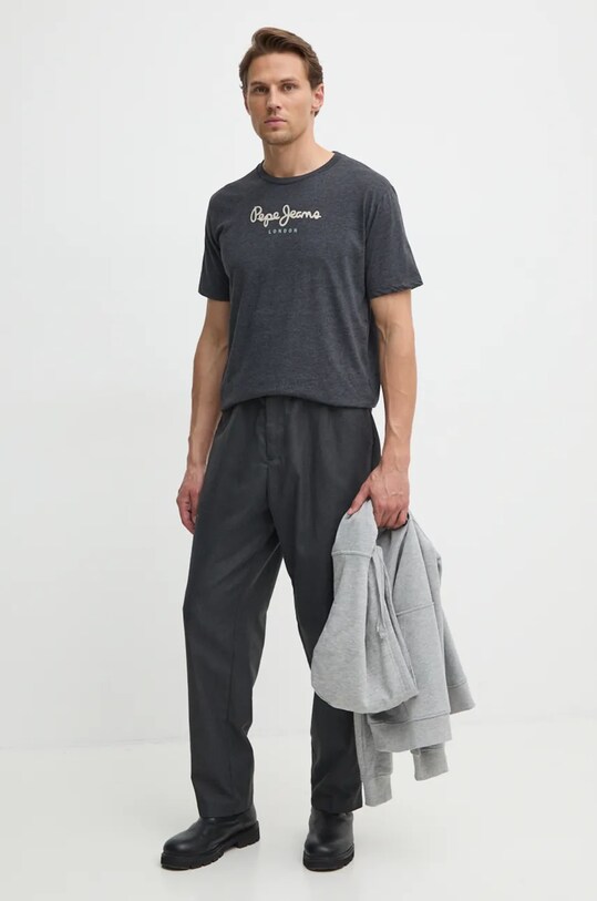 Βαμβακερό μπλουζάκι Pepe Jeans Eggo PM508208 γκρί SS25