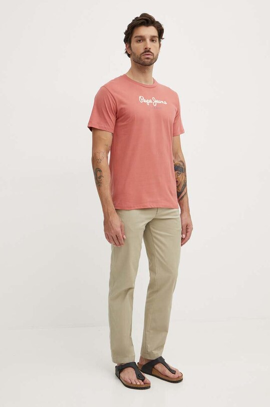 Хлопковая футболка Pepe Jeans Eggo N PM508208 красный SS25