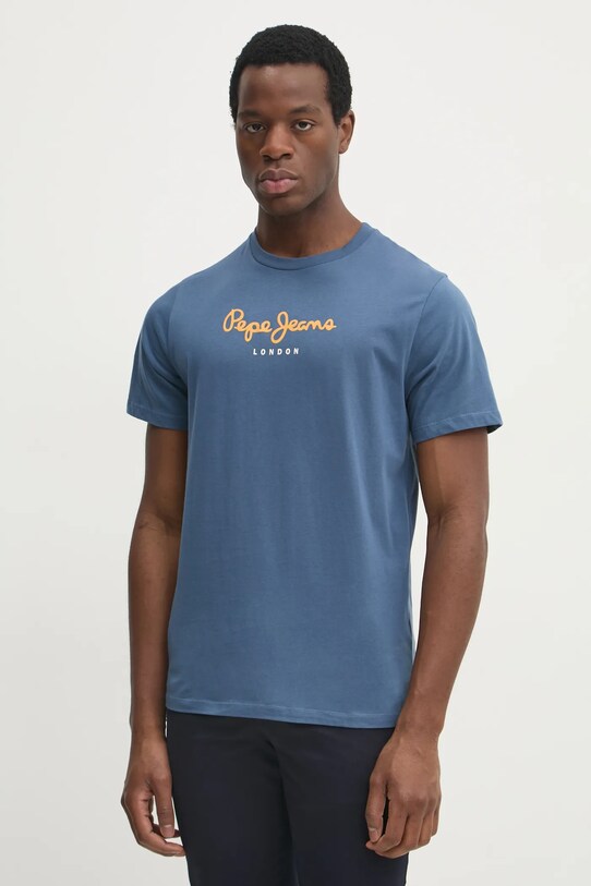 Pepe Jeans tricou din bumbac Eggo albastru PM508208