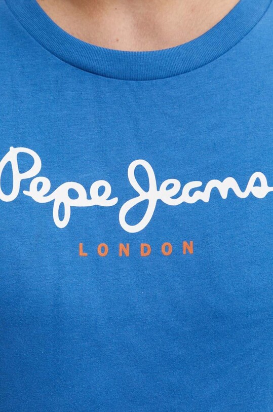 Хлопковая футболка Pepe Jeans Eggo N PM508208 голубой