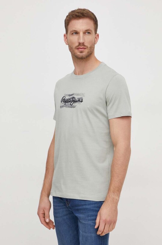 Pepe Jeans t-shirt bawełniany Castle nadruk zielony PM509204