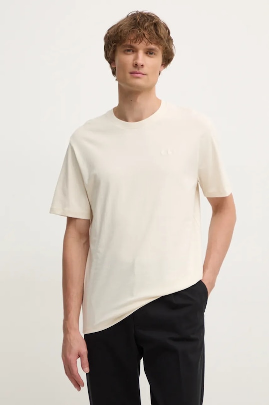 Хлопковая футболка Pepe Jeans Connor хлопок бежевый PM509206