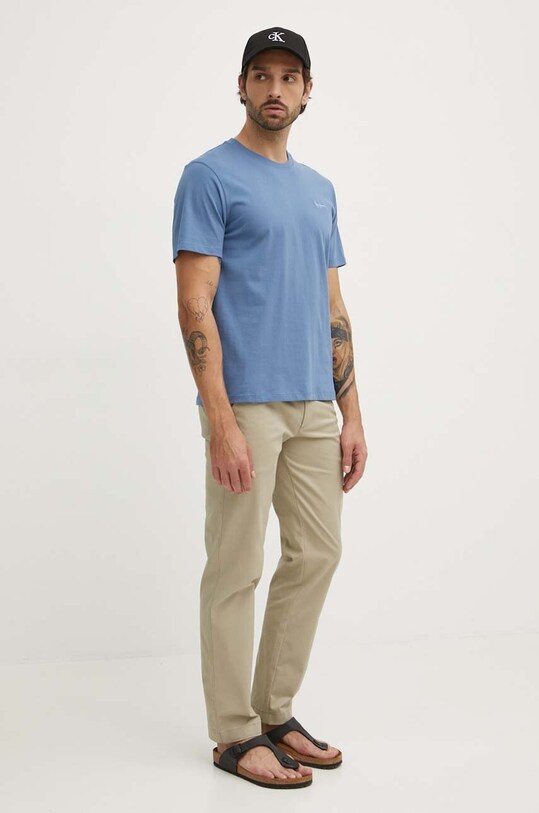 Хлопковая футболка Pepe Jeans Connor PM509206 голубой AW24