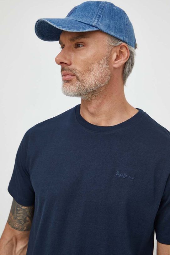 Bavlnené tričko Pepe Jeans Connor tmavomodrá PM509206