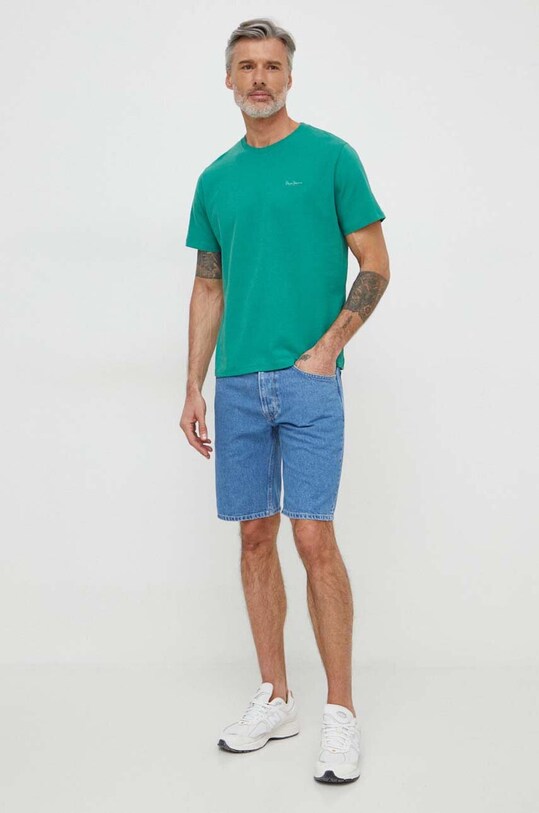 Хлопковая футболка Pepe Jeans Connor PM509206 зелёный AW24