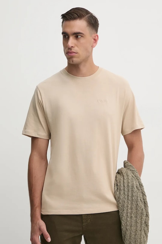 Pepe Jeans tricou din bumbac Connor uni bej PM509206