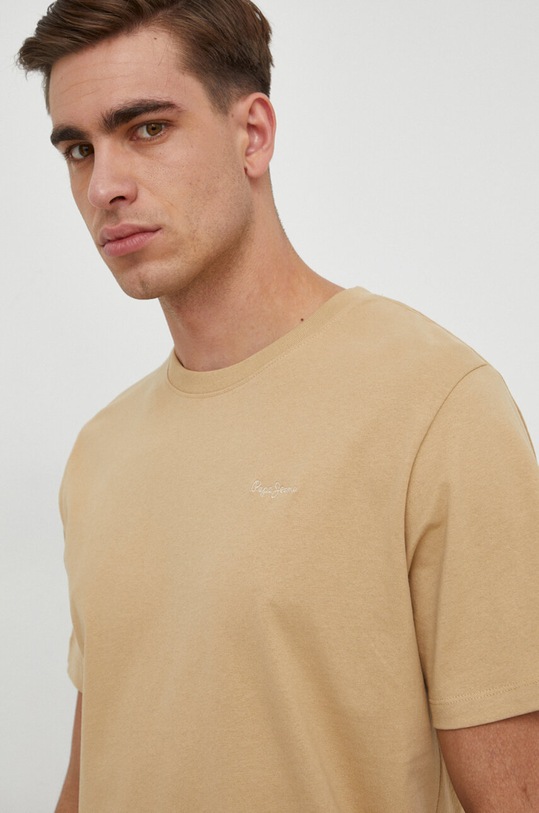 Pepe Jeans t-shirt bawełniany Connor beżowy PM509206