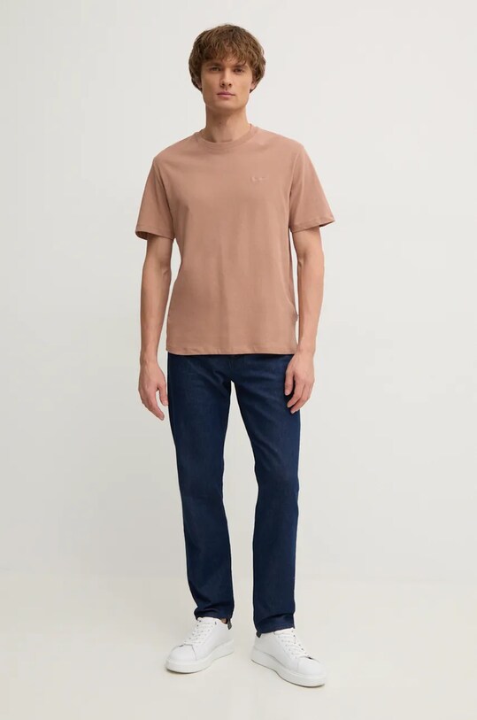 Бавовняна футболка Pepe Jeans Connor PM509206 коричневий AW24