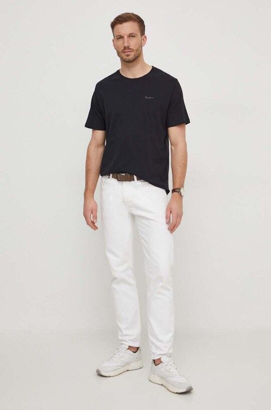 Бавовняна футболка Pepe Jeans Connor PM509206 чорний AW24