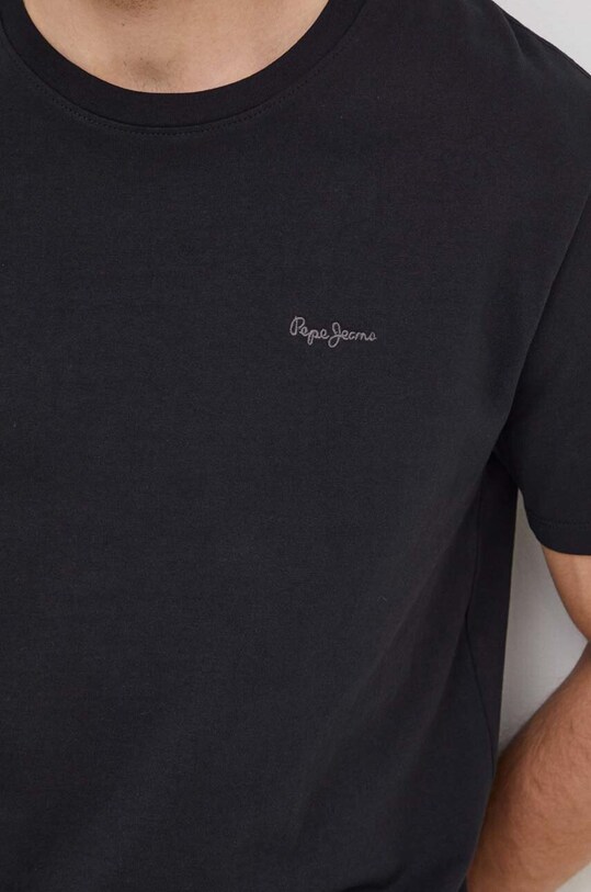 Бавовняна футболка Pepe Jeans Connor PM509206 чорний