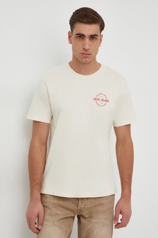 Pepe Jeans pamut póló pamut bézs PM509210