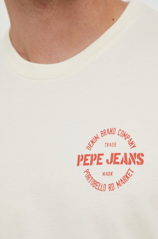Pepe Jeans pamut póló PM509210 bézs