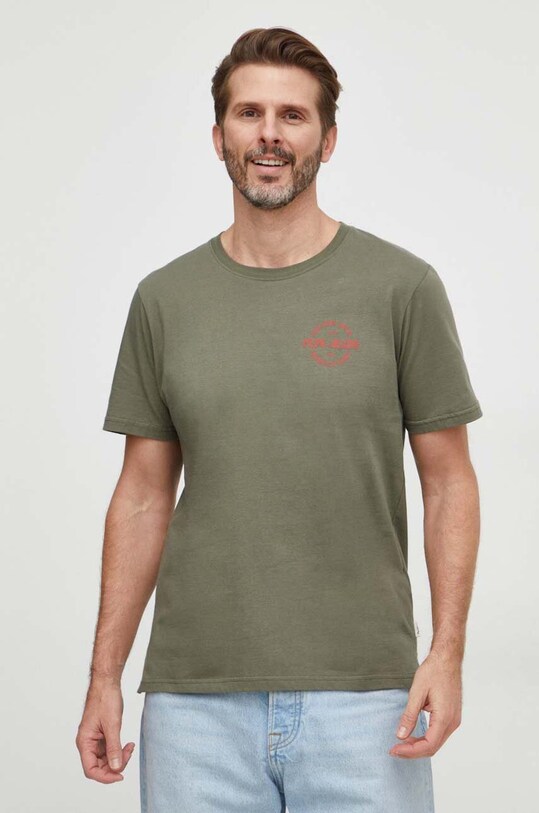 Pepe Jeans tricou din bumbac print verde PM509210