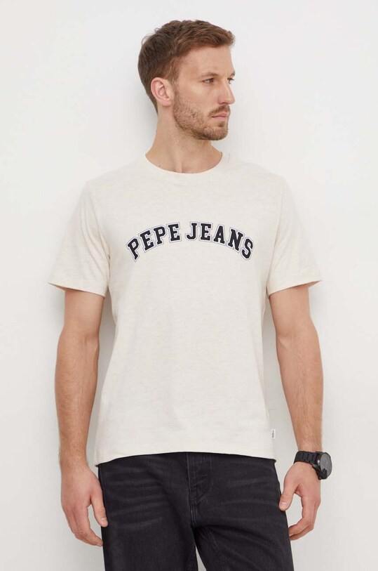 Pepe Jeans tricou din bumbac bej PM509220
