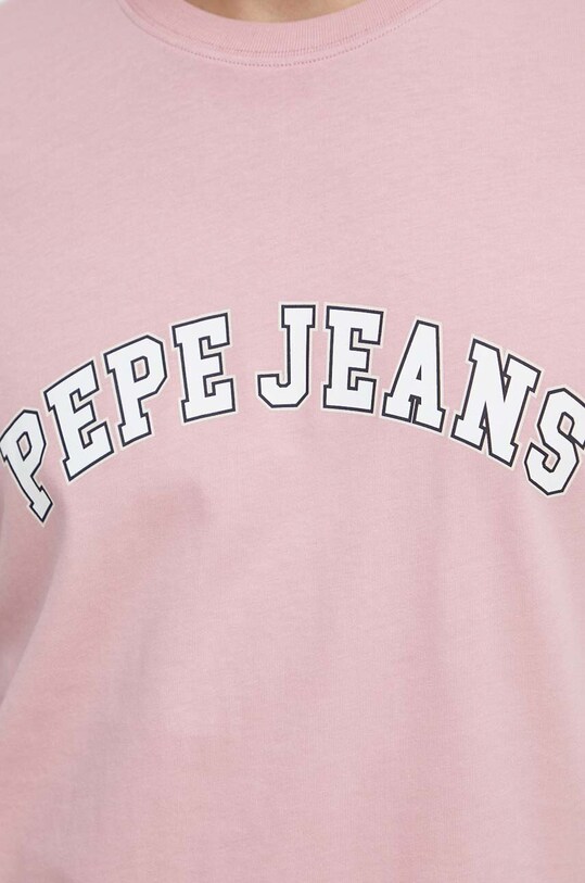 Бавовняна футболка Pepe Jeans CLEMENT PM509220 рожевий