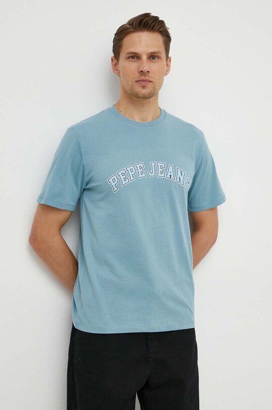 Pepe Jeans t-shirt bawełniany CLEMENT niebieski PM509220