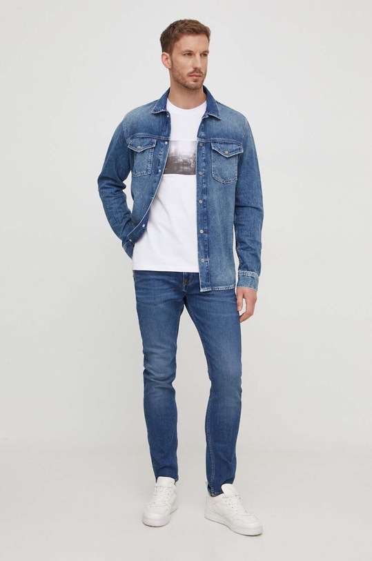 Bavlněné tričko Pepe Jeans Clark PM509221 bílá SS24
