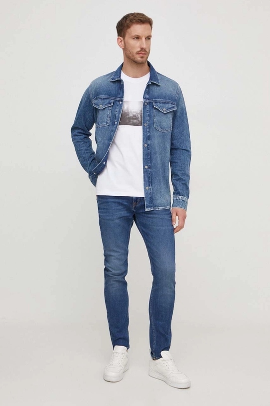 Бавовняна футболка Pepe Jeans Clark PM509221 білий SS24