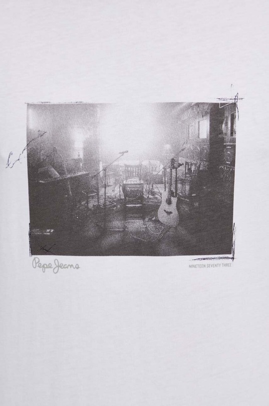 Bavlněné tričko Pepe Jeans Clark PM509221 bílá