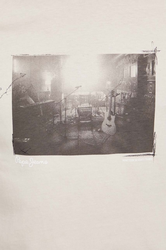 Pepe Jeans t-shirt bawełniany Clark PM509221 beżowy