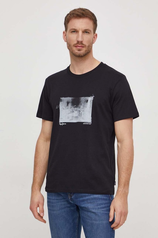 Pepe Jeans t-shirt bawełniany Clark nadruk czarny PM509221