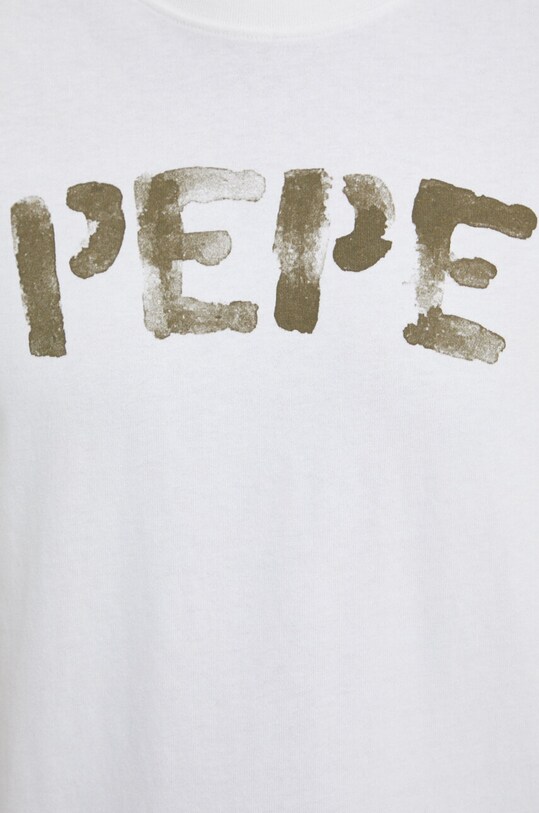 Βαμβακερό μπλουζάκι Pepe Jeans ROLF TEE PM509228 λευκό