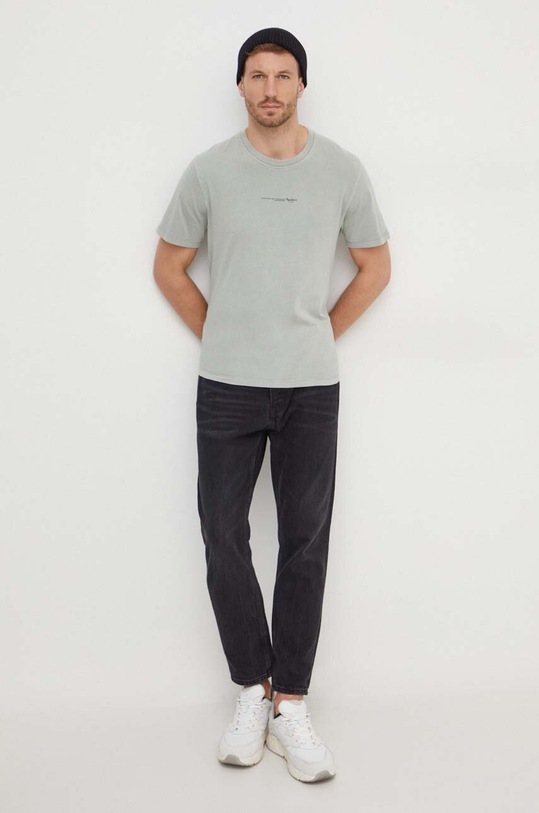 Pepe Jeans t-shirt bawełniany Dave Tee PM509231 zielony SS24