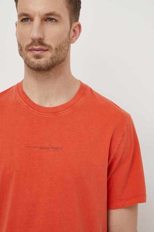Pepe Jeans t-shirt bawełniany Dave Tee bawełna pomarańczowy PM509231