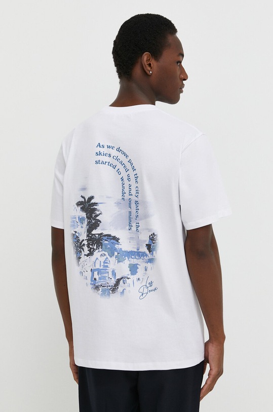 Bavlněné tričko Les Deux potisk bílá LDM101160